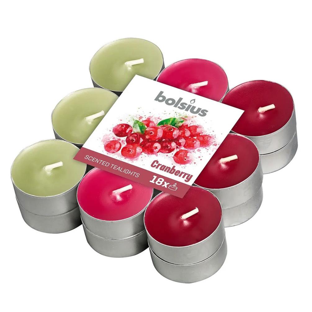 Bolsius Cranberry 4 Hour Tealights (Pack of 18) £4.94